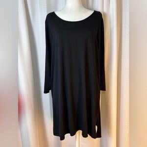 PHILOSOPHY Women's Black Long Sleeve Tunic 1X goth lagenlook office casual w12